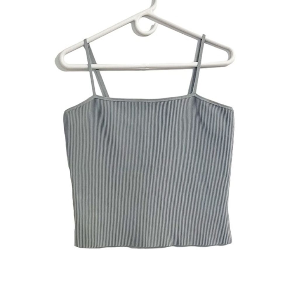 Babaton Sculpt Knit Ribbed Cami Tank Top Baby Blue Size XL